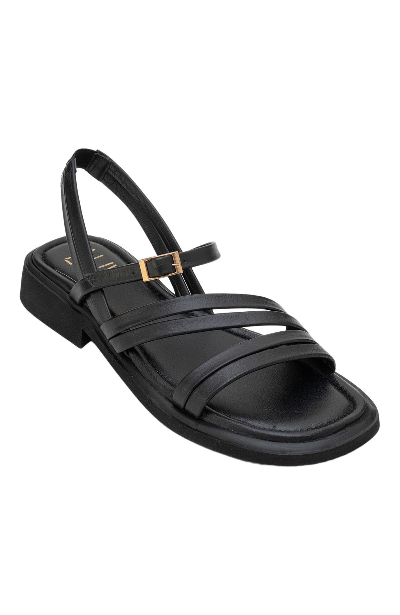 Forever & Always Shoes Cesar Leather Sandals, Alternate, color, Black Leather