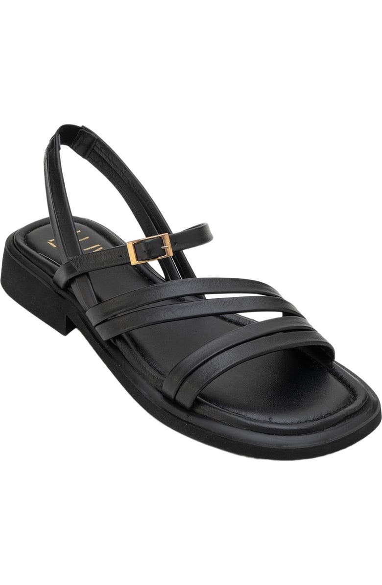 Forever & Always Shoes Cesar Leather Sandals, Alternate, color, Black Leather