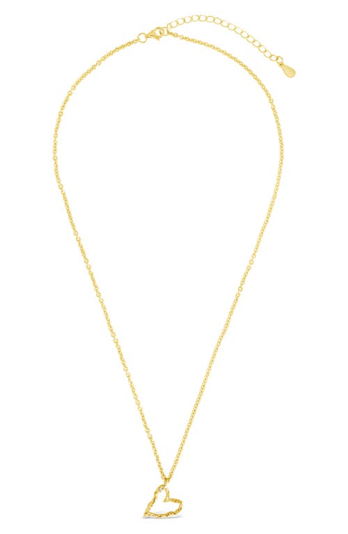 Sterling Forever Amia Cubic Zirconia Heart Pendant Necklace In Gold