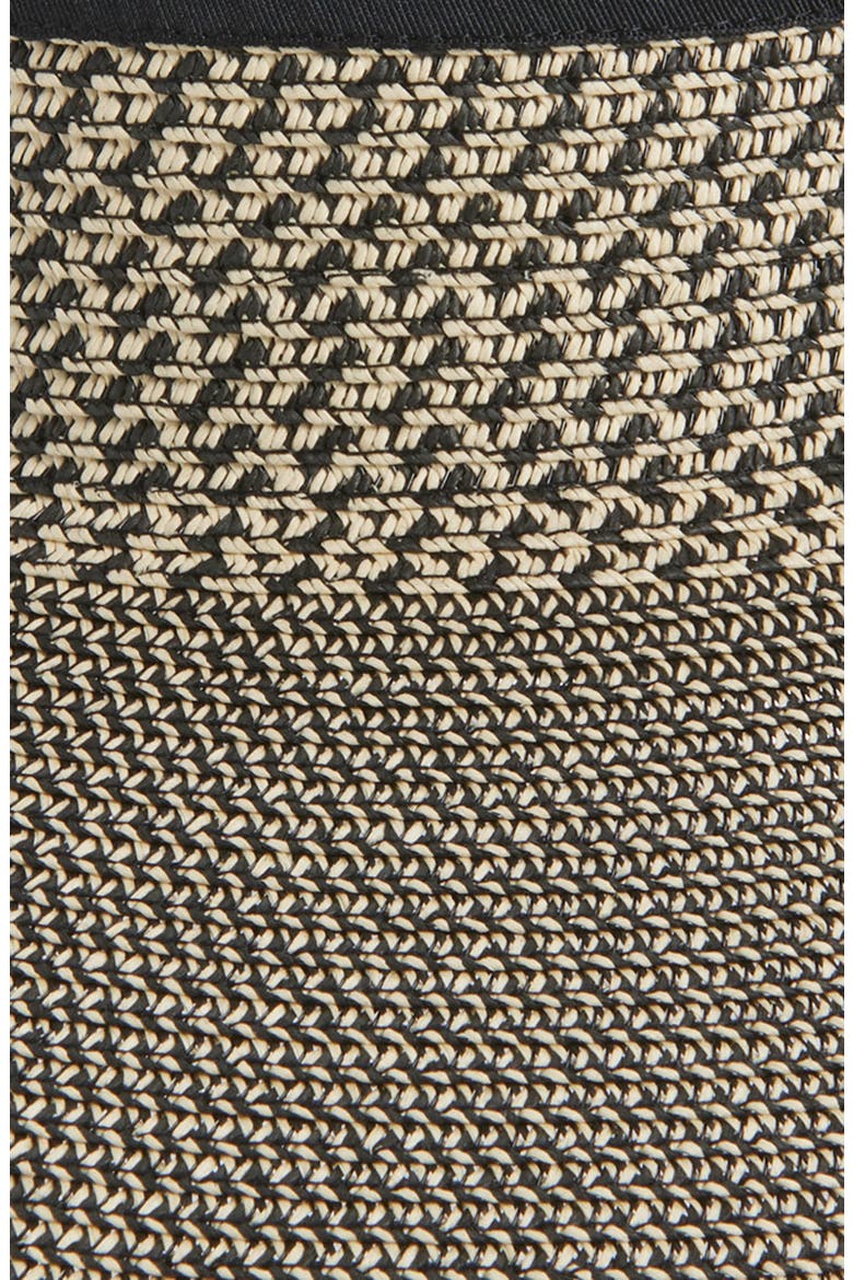 Back Bow Straw Visor, Alternate, color, NATURAL BLACK