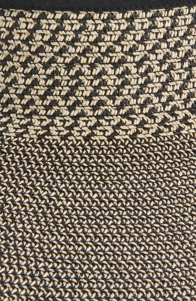 NORDSTROM RACK Back Bow Straw Visor, Alternate, color, Natural Black