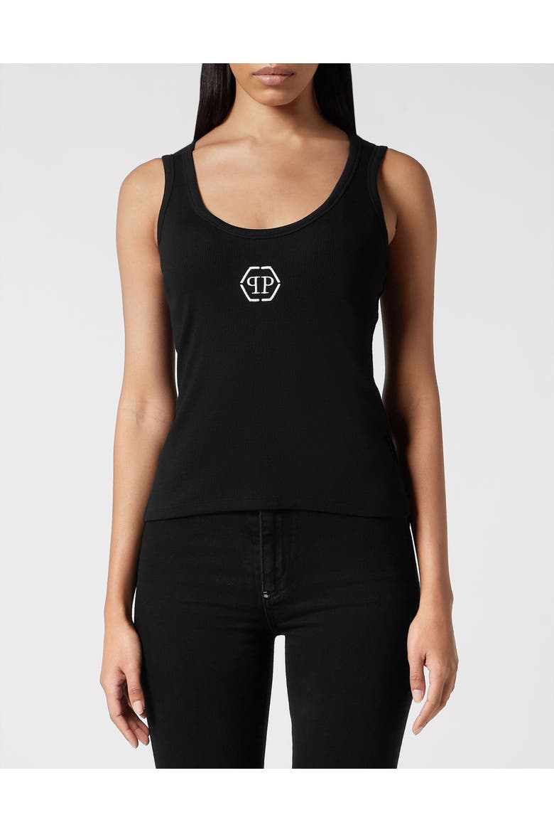 Tank Top Hexagon Women, Main, color, black