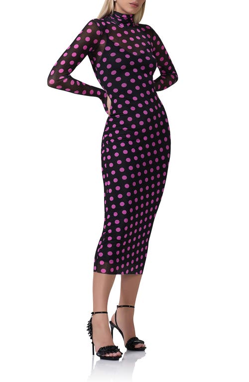 AFRM AFRM SHAILENE TURTLENECK LONG SLEEVE MESH DRESS 