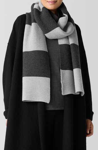Eileen Fisher Striped Organic Cotton & Recycled Cashmere Scarf
