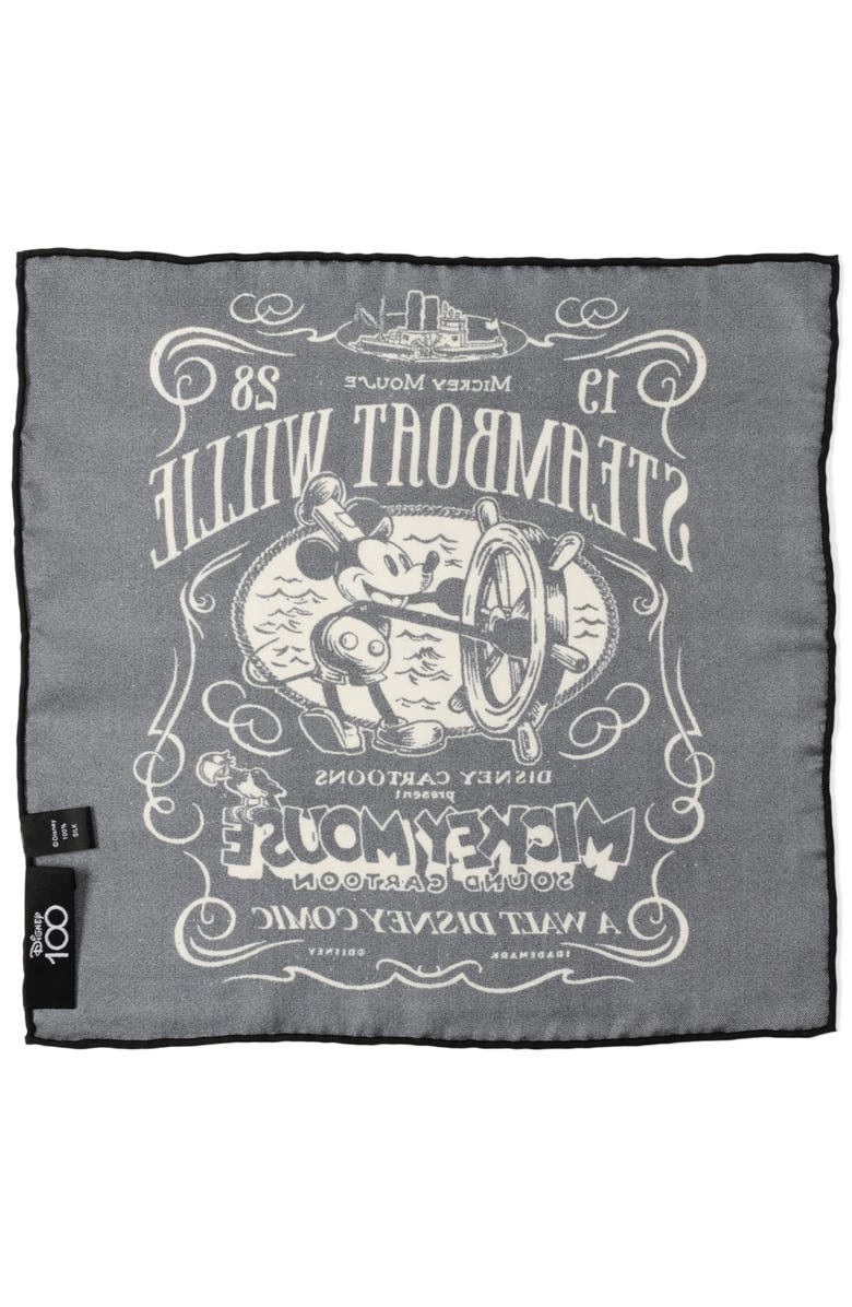 Cufflinks, Inc. x Disney Steamboat Willie Silk Pocket Square, Alternate, color, 