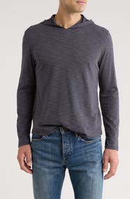 Vince Stripe Slub Cotton Hoodie