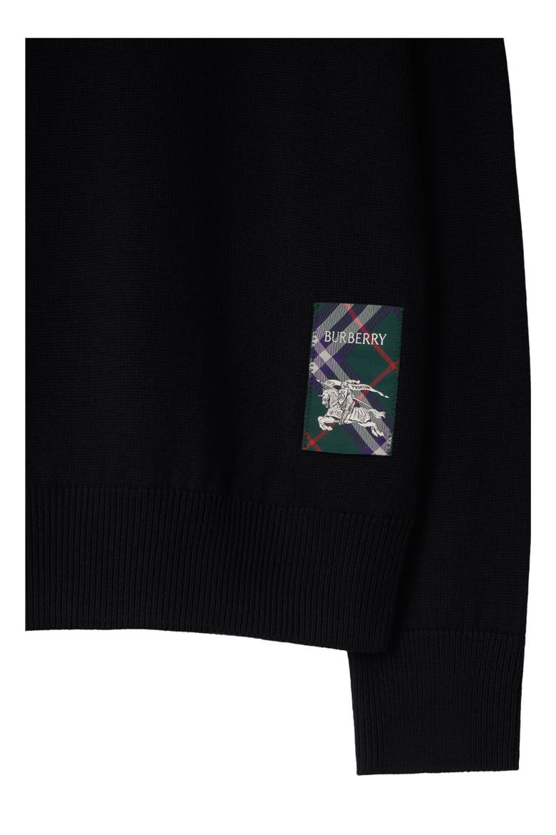 Check Label Wool Sweater, Alternate, color, Black
