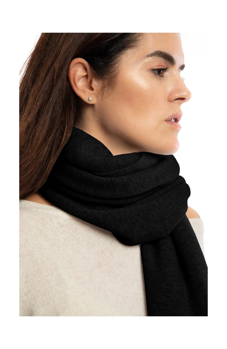 Monticelli Cashmere Double-Knit Pure Cashmere Cape Wrap, Alternate, color, Black