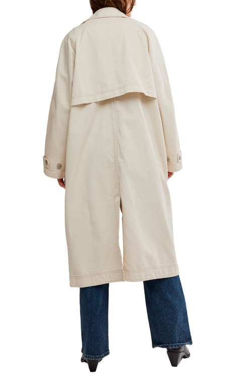 Shop Free People Perry Washed Cotton Trench Coat In French Oak