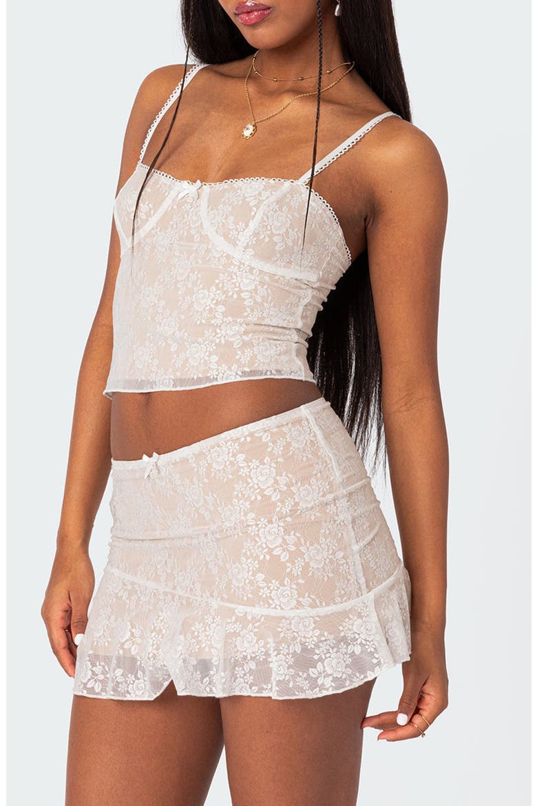 Maria Floral Lace Corset Camisole, Alternate, color, WHITE