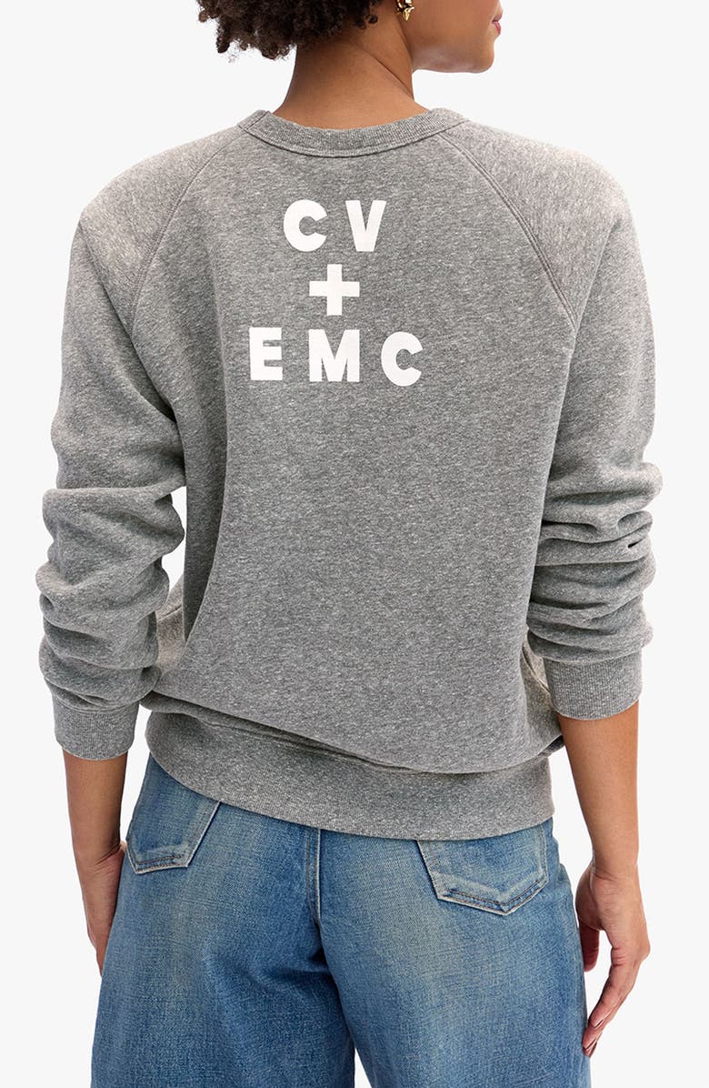 Clare V. x Every Mother Counts Cotton Fleece Graphic Sweatshirt, Alternate, color, Grey Maman Je T'aime