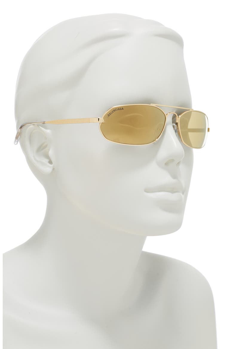61mm Oval Sunglasses, Alternate, color, GOLD GOLD GOLD/MGO