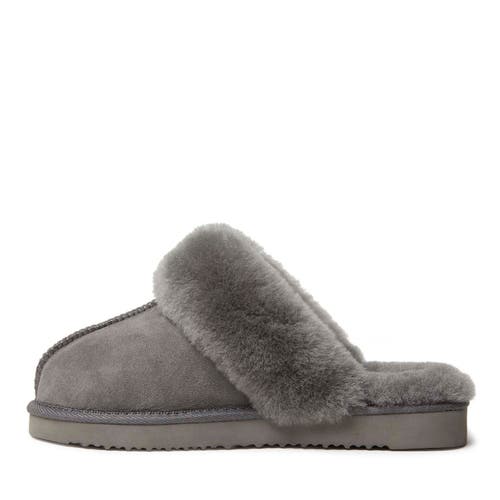 Dearfoams Fireside Sydney Genuine Shearling Scuff Slipper In Gray