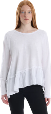 WILT Clothing Raglan Long Sleeve Asymmetric Peplum Hem Tee