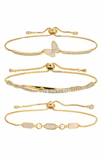 Sandy Set of 3 Cubic Zirconia Slider Bracelets