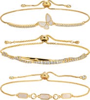 EYE CANDY LOS ANGELES Sandy Set of 3 Cubic Zirconia Slider Bracelets