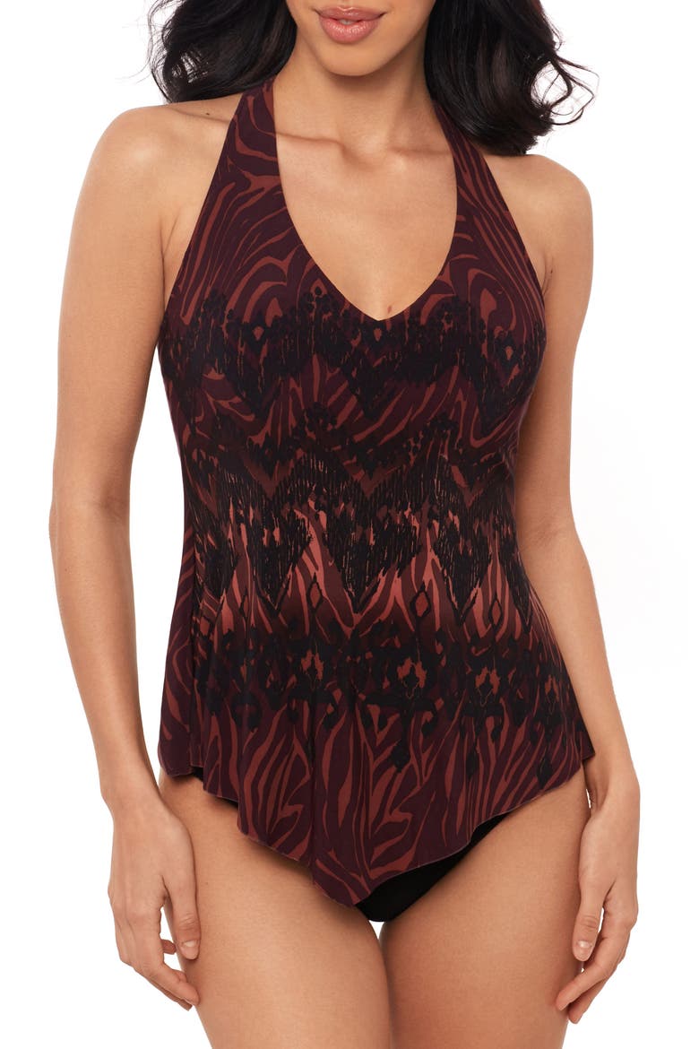 Zabra Taylor Tankini Top, Main, color, BROWN MULTI