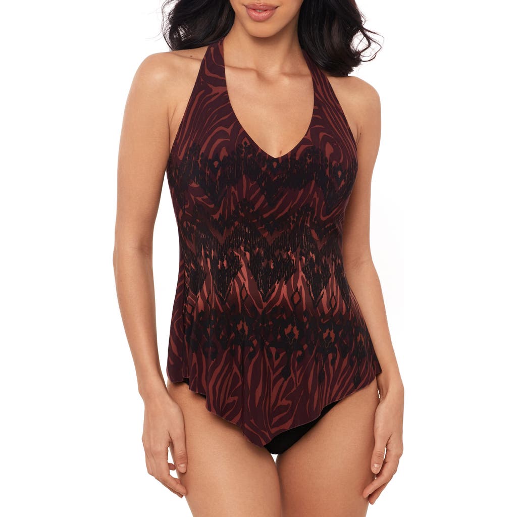 Magicsuit ® Zabra Taylor Skirted One-piece Swimsuit In Brown Multi
