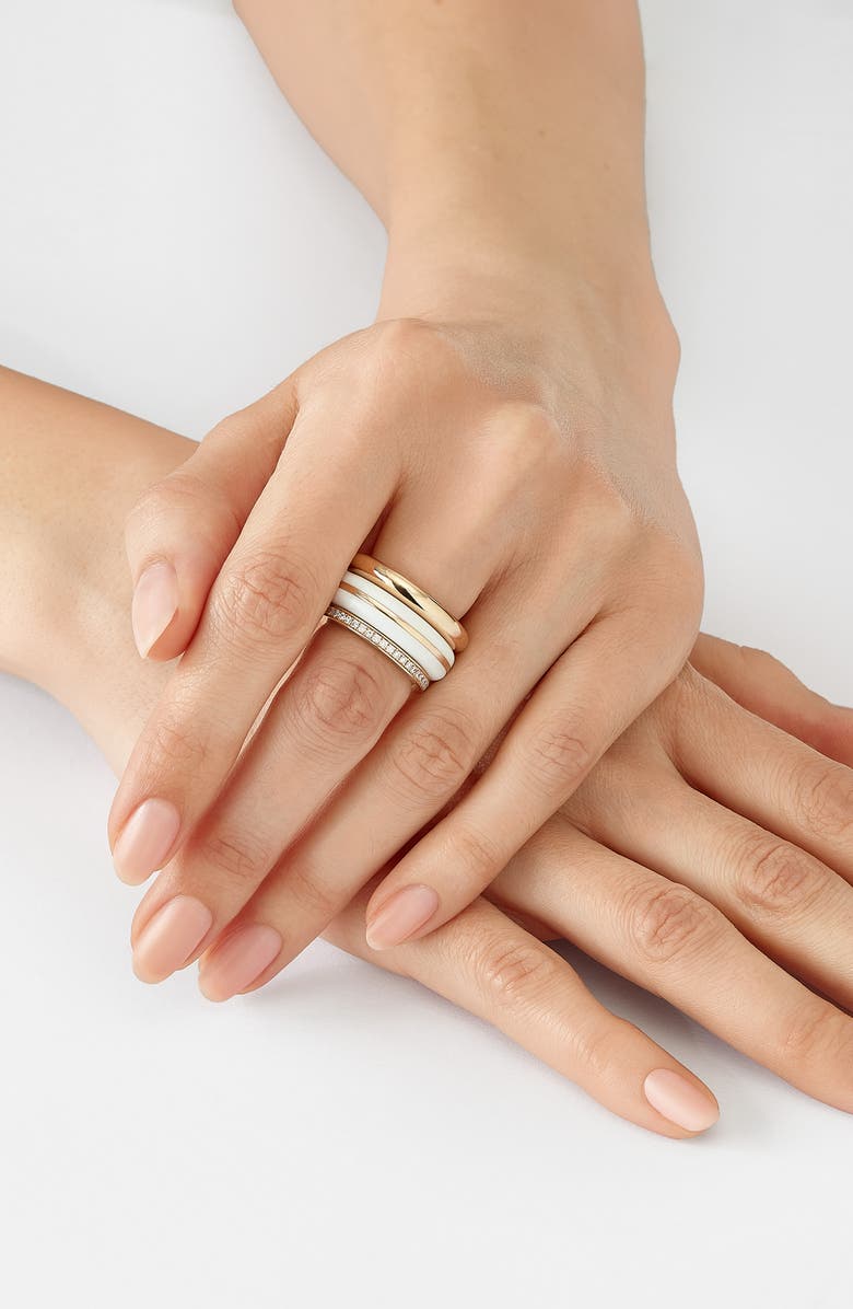 BY PARIAH Set of 3 Stack Rings, Alternate, color, White