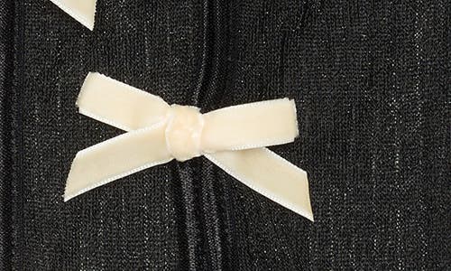 High Heel Jungle Velvet Bow Socks In Black