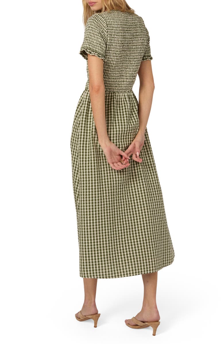 Nobody's Child Eliza Check Midi Dress, Alternate, color, Green