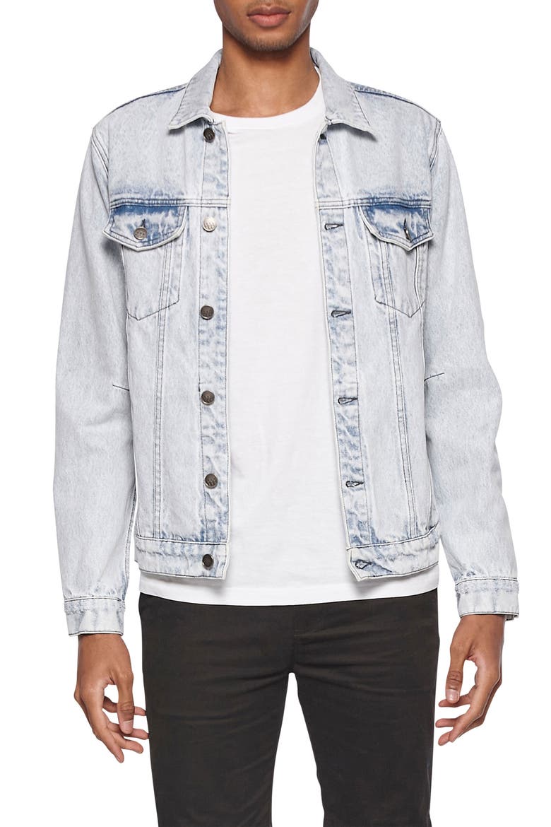 Washed Denim Jacket, Main, color, LIGHT BLUE ACID WASH