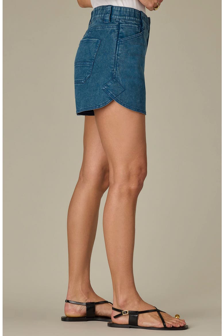 Skyrise Dolphin Hem Denim Shorts, Alternate, color, MOROCCAN BLUE
