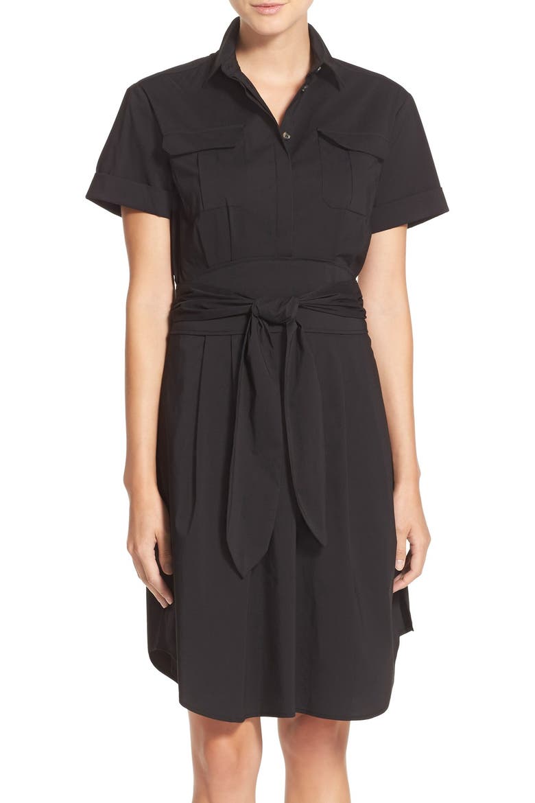 Maya Belted Shirtdress (Nordstrom Exclusive), Alternate, color, RICH BLACK