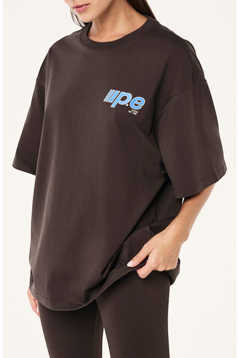 Glide Oversize Organic Cotton T-Shirt, Alternate, color, COFFEE