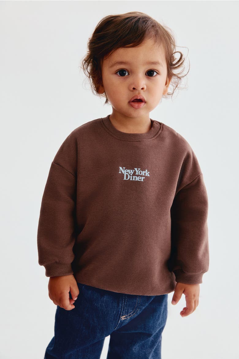 2-Piece Sweatshirt And Joggers Set, Alternate, color, Brown/New York Diner