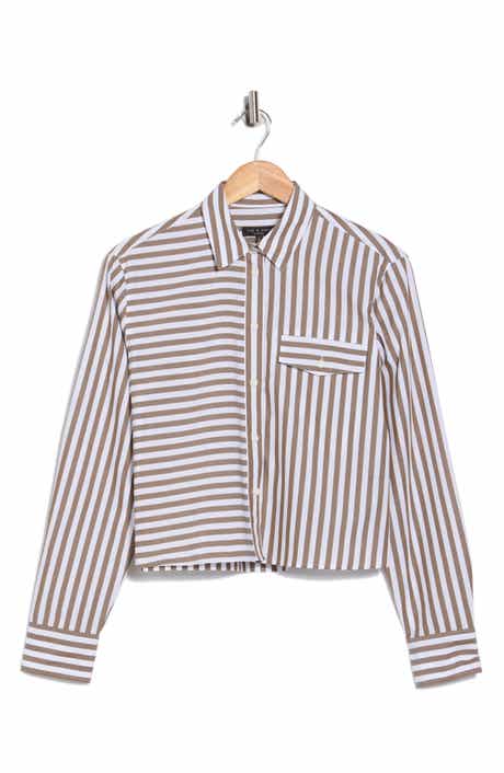 rag & bone Mina Stripe Crop Cotton Shirt