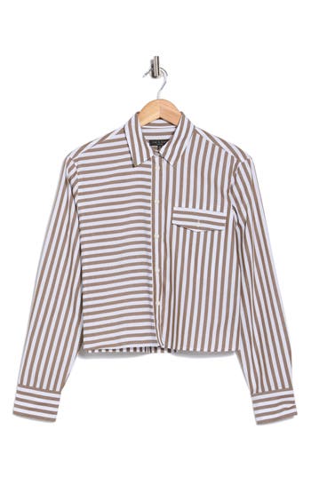 Rag & Bone Mina Stripe Crop Cotton Shirt