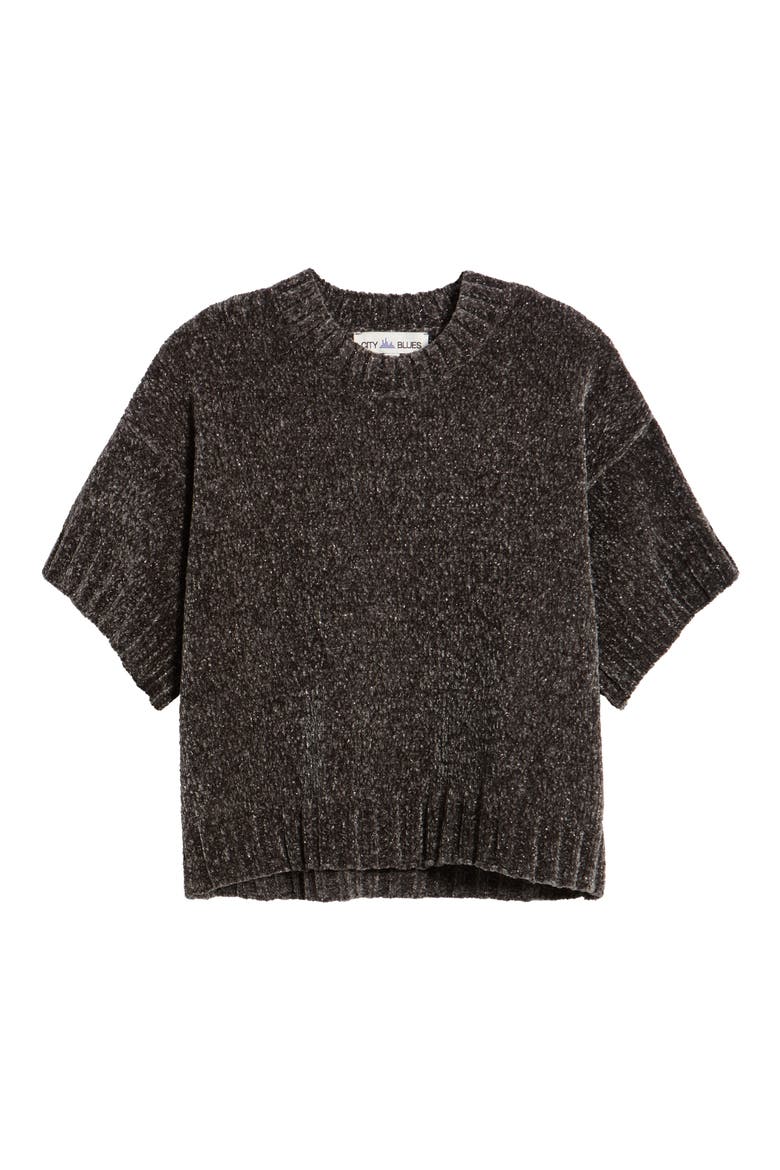 Broome Short Sleeve Crop Sweater, Alternate, color, CHARCOAL