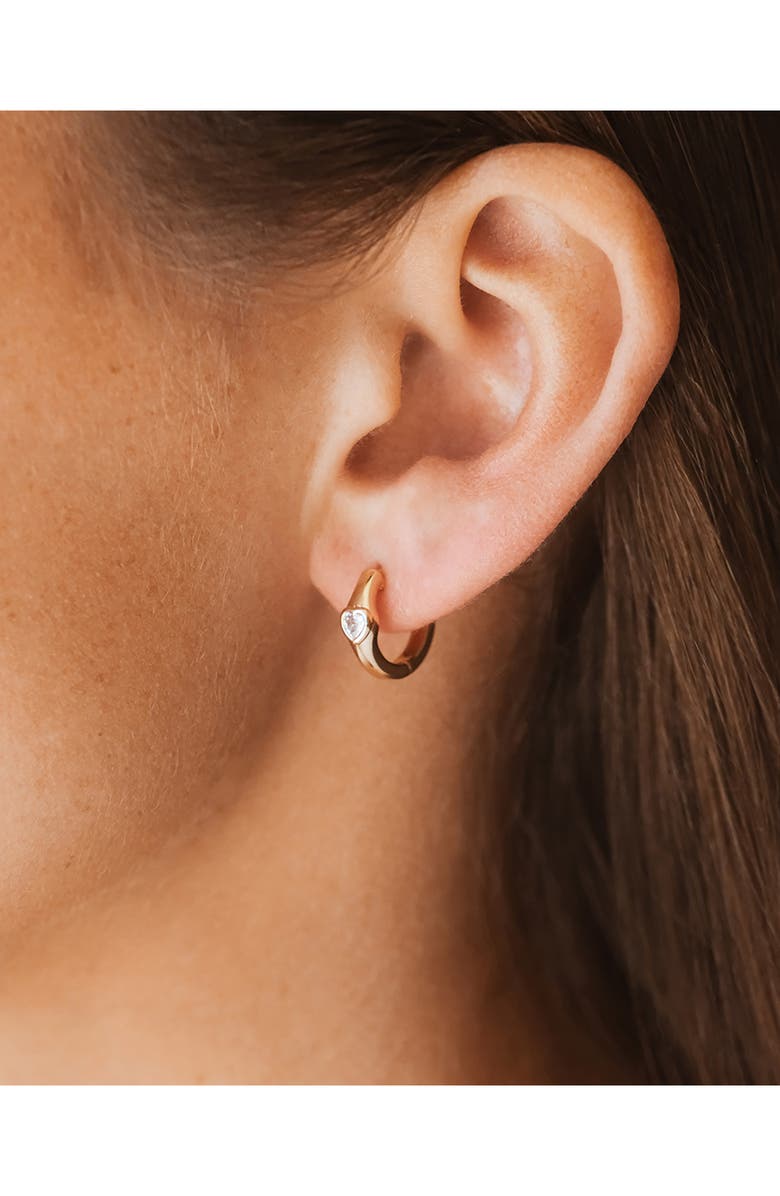 Sterling Forever Marigold CZ Hoop Earrings, Alternate, color, 