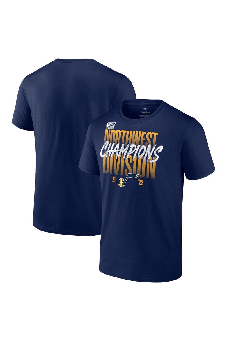 Men's Fanatics Branded Navy Utah Jazz 2022 Northwest Division Champions Locker Room T-Shirt, Main, color, Navy