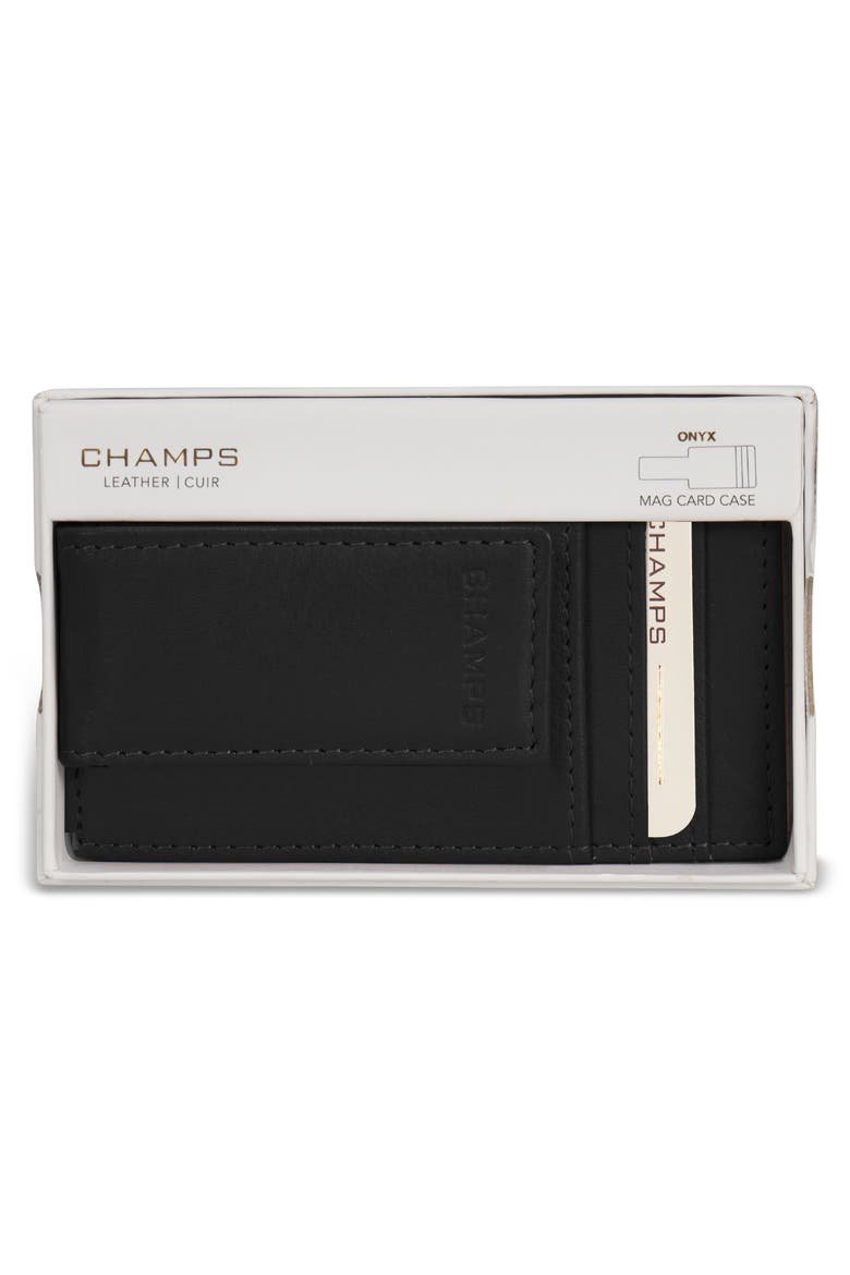 Leather Magnetic RFID Card Case, Alternate, color, BLACK