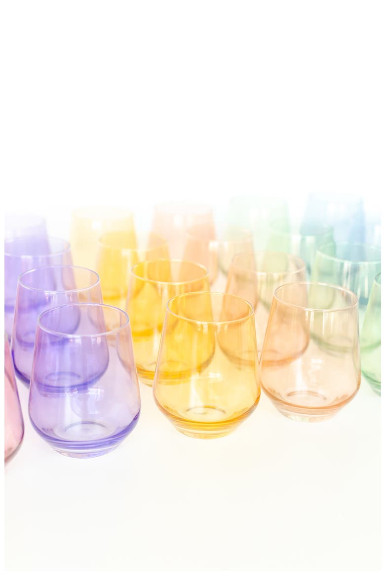 Set of 6 Stemless Wineglasses, Alternate, color, MINT GREEN
