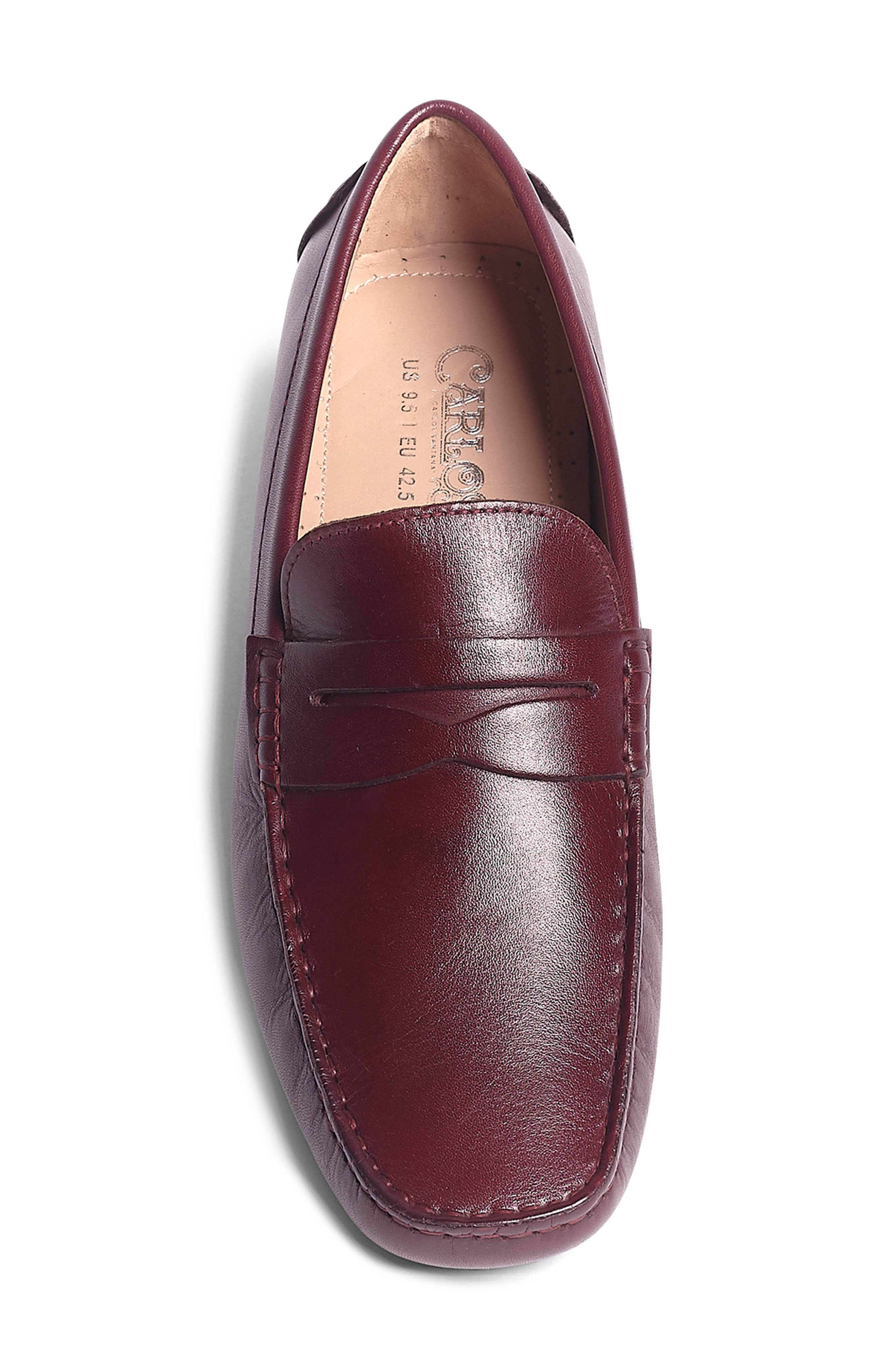 CARLOS SANTANA Ritchie Pebbled Leather Driver, Alternate, color, Burgundy