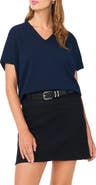 Vince Camuto V-Neck Short Sleeve Boxy Sweater