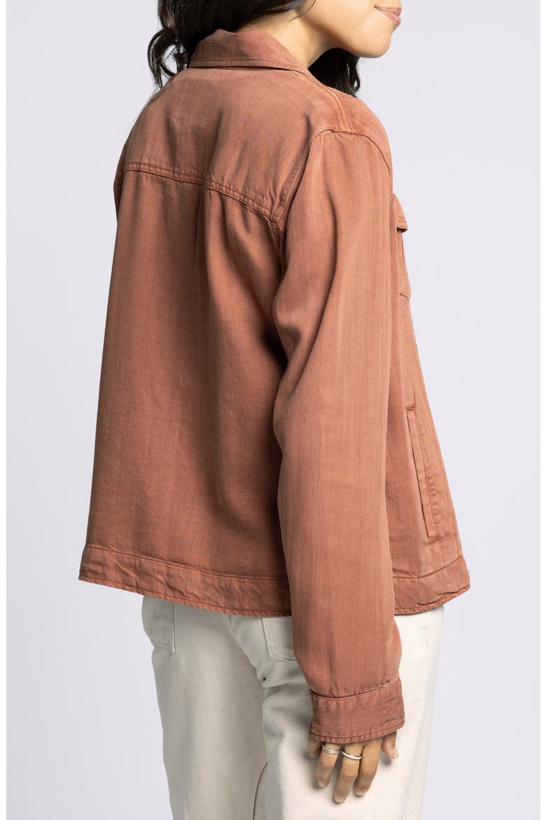Jackie Denim Trucker Jacket, Alternate, color, RUSTIC BROWN