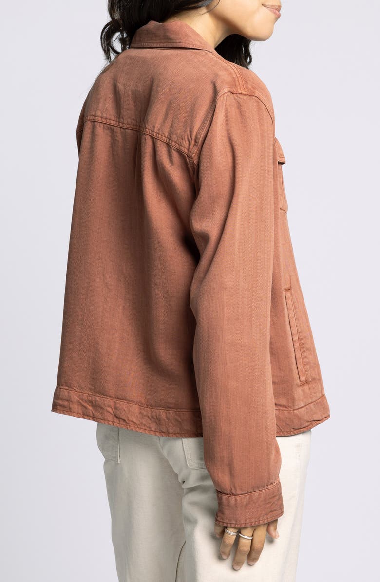 Thread & Supply Jackie Denim Trucker Jacket, Alternate, color, Rustic Brown