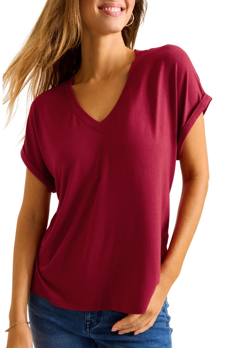 Kauai V-Neck T-Shirt, Main, color, RHUMBA
