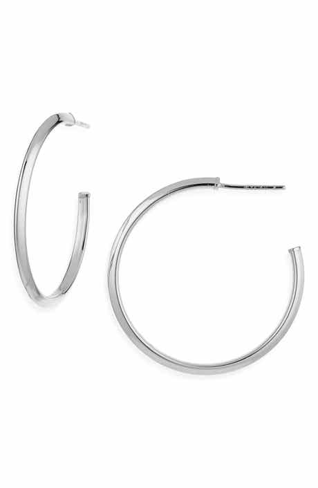 ARGENTO VIVO Knife Edge Round Hoop Earrings