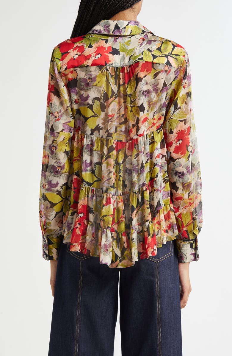 Canyon Bloom Print Tiered Ruffle Shirt