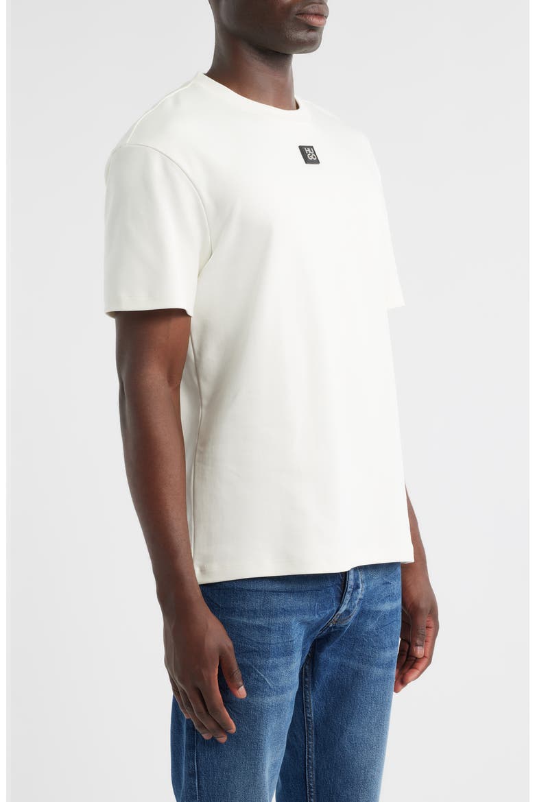 Dalile Logo Badge Cotton T-Shirt, Alternate, color, NATURAL