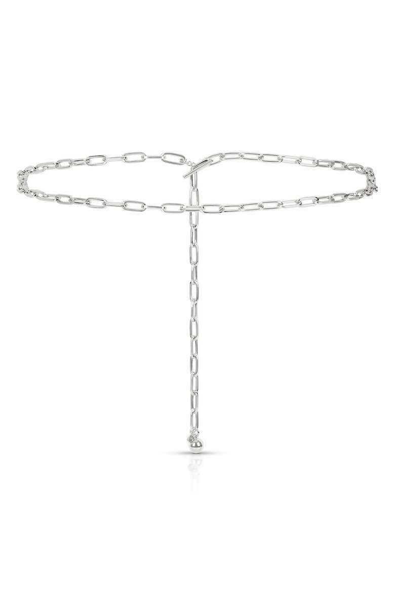 Ettika Paper Clip Waist Chain, Main, color, Silver