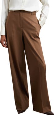 Reiss Solene Wool Blend Wide Leg Pants