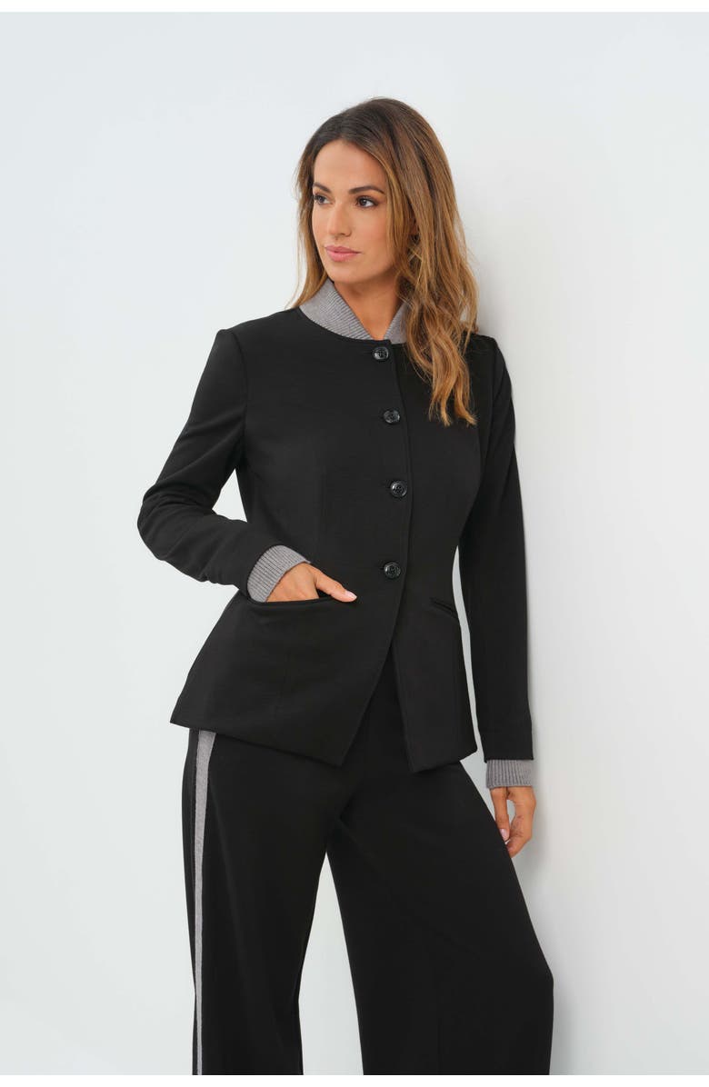 Anatomie Vista Blazer, Alternate, color, Black/Light Heather Grey