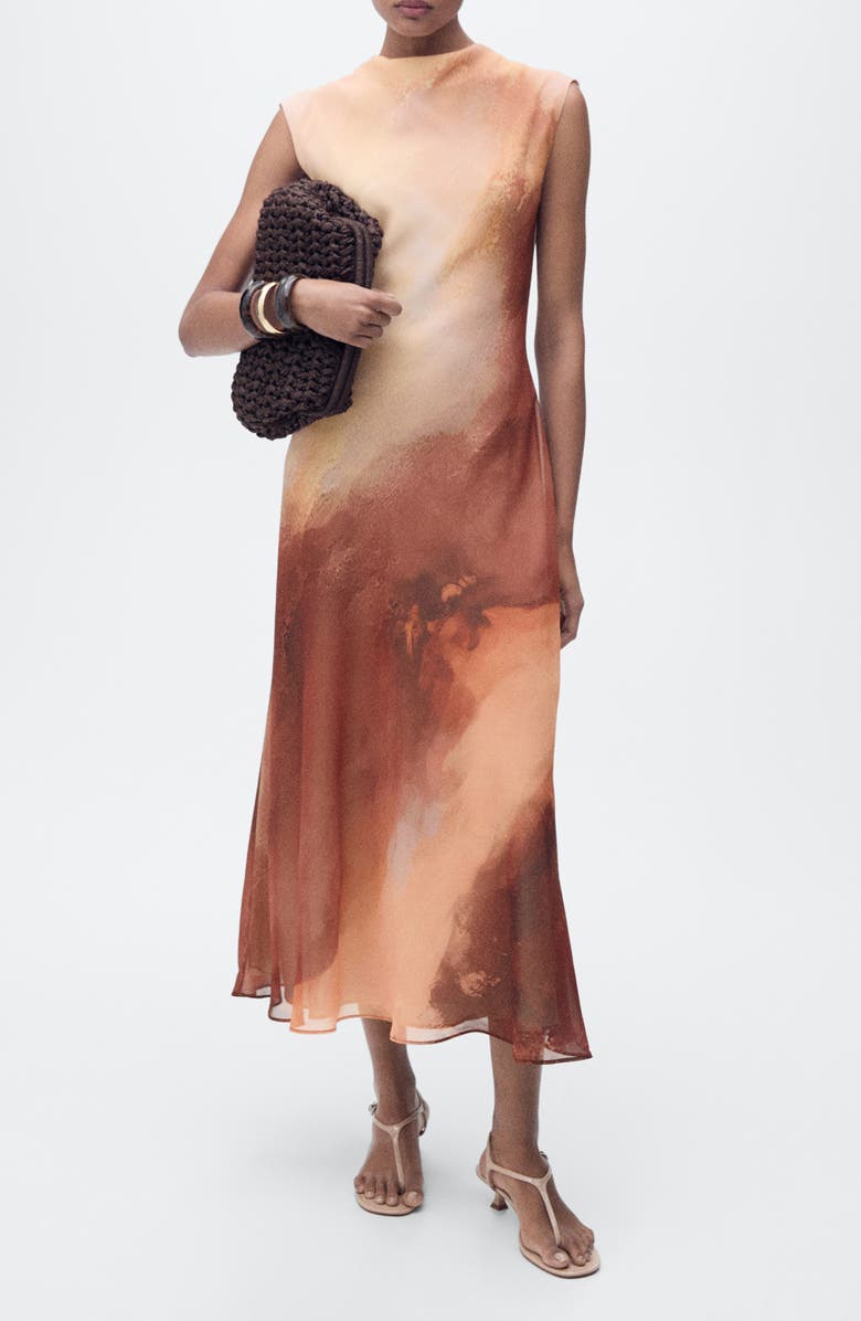MANGO Gradient Pattern A-Line Dress, Main, color, 