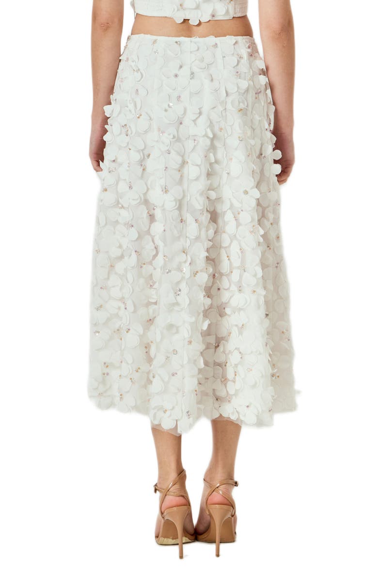 3D Floral Midi Skirt, Alternate, color, OFF WHITE
